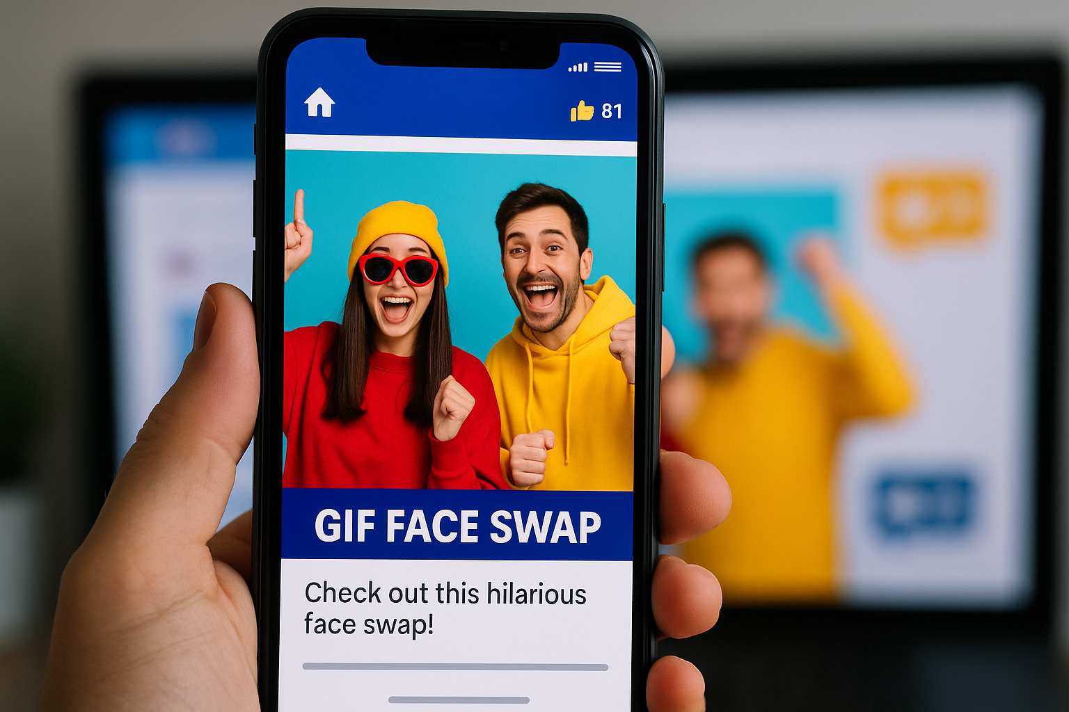 Media gif face swap